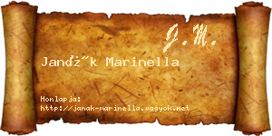 Janák Marinella névjegykártya